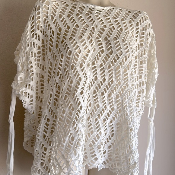 Zara Tops - Zara poncho knit top One size tie sleeves